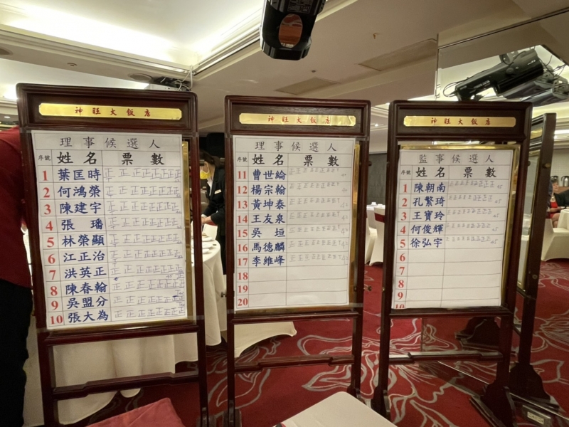 **計票完成，恭禧當選的17位理事及5位監事