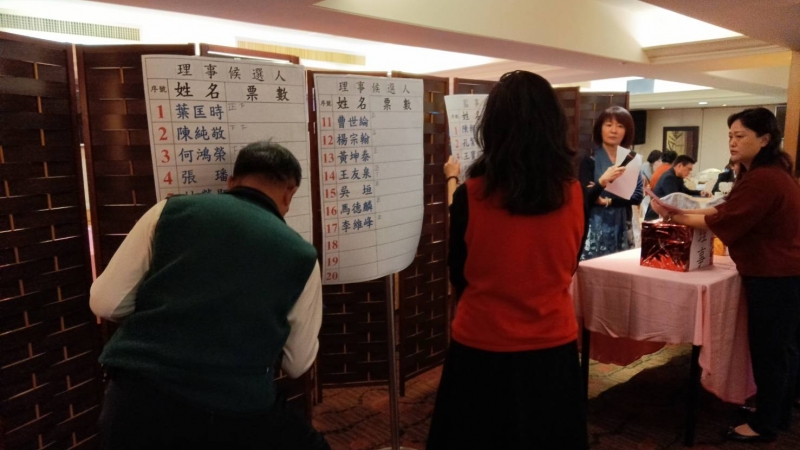 **理監事選舉完成，進行唱票、計票